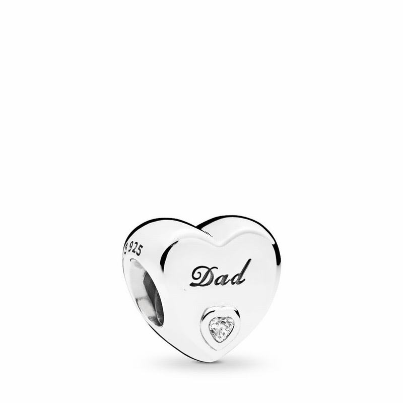 Pandora Dad's Love Charm Ireland - Sterling Silver/Cubic Zirconia - 839470GRC